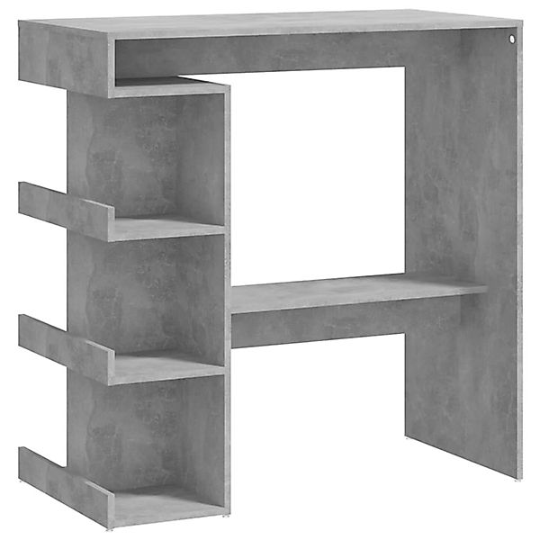 vidaXL Bartisch mit Regal Betongrau 100x50x101,5 cm Holzwerkstoff günstig online kaufen