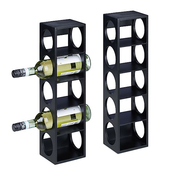 relaxdays Weinregal Schwarzes Weinregal im 2er günstig online kaufen