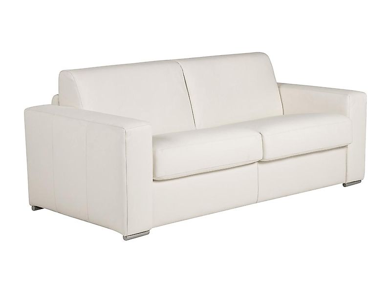 Schlafsofa mit Matratze 3-Sitzer - 100% Büffelleder - Matratze 13 cm - Weiß günstig online kaufen