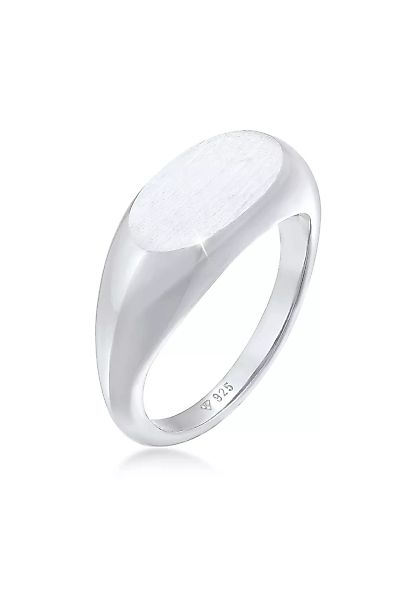 Elli Fingerring "Siegelring Oval Glanz Geo Basic Trend 925 Silber" günstig online kaufen