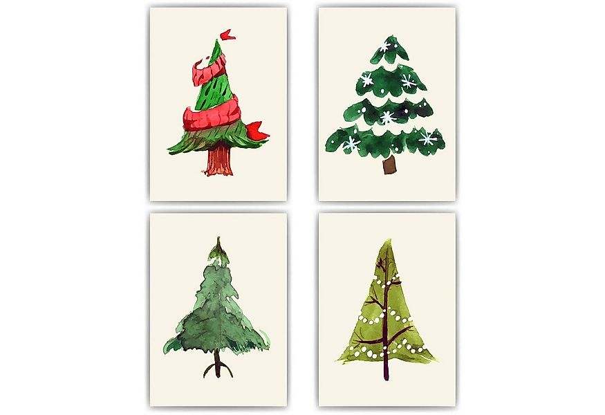 Tigerlino Poster Weihnachtsbaum Weihnachtsbild Weihnachten Kunstdruck Weihn günstig online kaufen