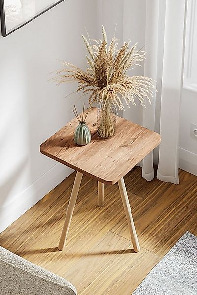 en.casa Beistelltisch (1-St), Holzbeine, 34x34 cm, 45 cm hoch, Farbe: Atlan günstig online kaufen