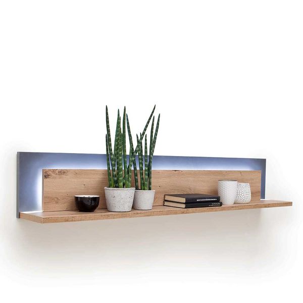 Wandregal in Eichefarben und Anthrazit modern günstig online kaufen