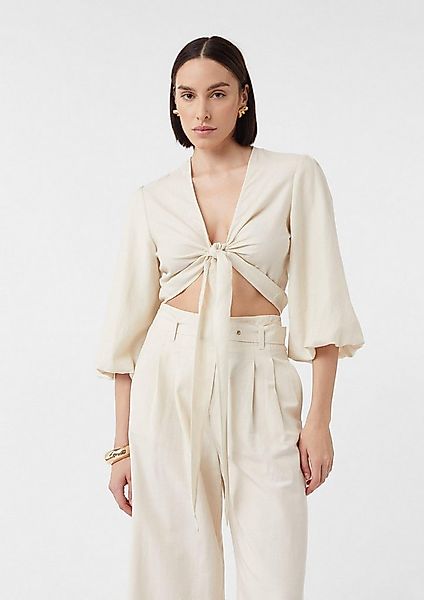 comma Kurzarmbluse Bluse Bluse aus Leinenmix zum Knoten, comma x Füsun Lind günstig online kaufen