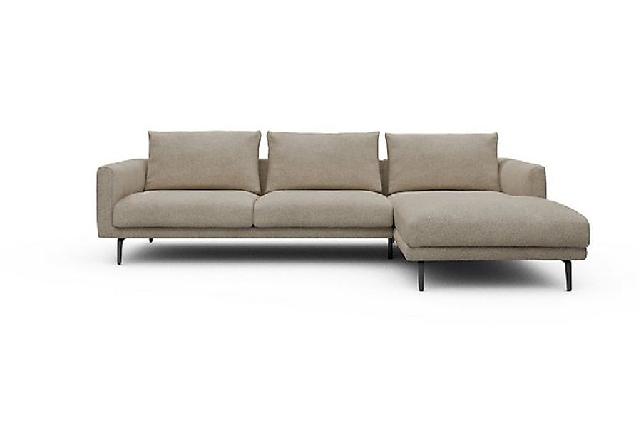moebelfaktor Ecksofa Karl Chaiselongue rechts mit 2,5-Sitzer, Schlanker Rah günstig online kaufen
