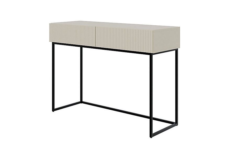 Selsey Schminktisch VELDIO, 2 Schubladen mit geriffelten Fronten, Metallges günstig online kaufen