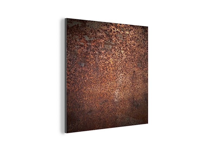 MuchoWow Metallbild Stahl - Rost - Bronze - Struktur, Inkl. Aufhängung, Alu günstig online kaufen