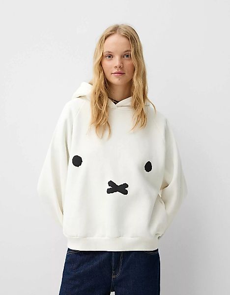 Bershka Hoodie Miffy Mit Kapuze Und Ohren Damen S Grbrochenes Weiss günstig online kaufen