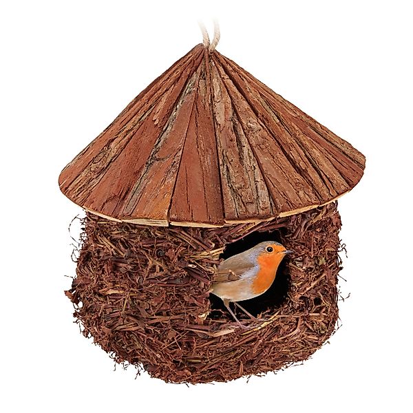 relaxdays Vogelhaus Vogelnest Stroh günstig online kaufen