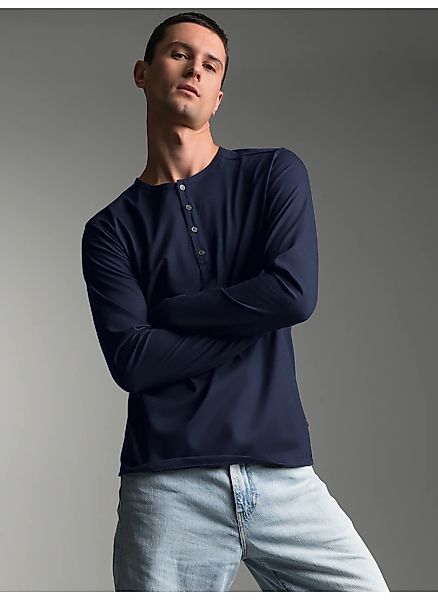 Trigema Longsleeve "TRIGEMA Langarmshirt mit Knopfleiste" 1 Stk. günstig online kaufen