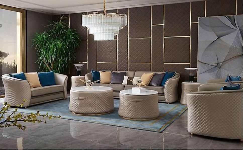 JVmoebel Sofa Luxus Möbel Sofagarnitur Couch Sofa Polster 421 Sitzer mit 2x günstig online kaufen