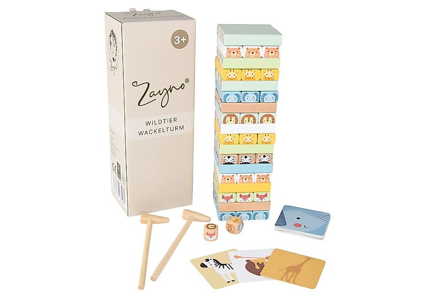 Zayno Greifspielzeug Stapelspiel "Wildtier Wackelturm" (Packung, 1-tlg., Be günstig online kaufen