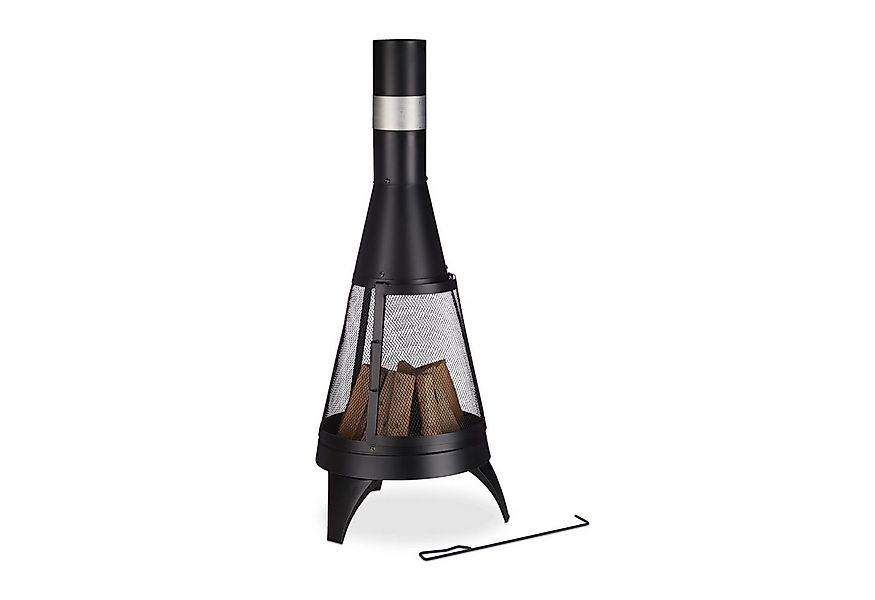 relaxdays Feuerkorb Terrassenofen mit Funkenschutz günstig online kaufen