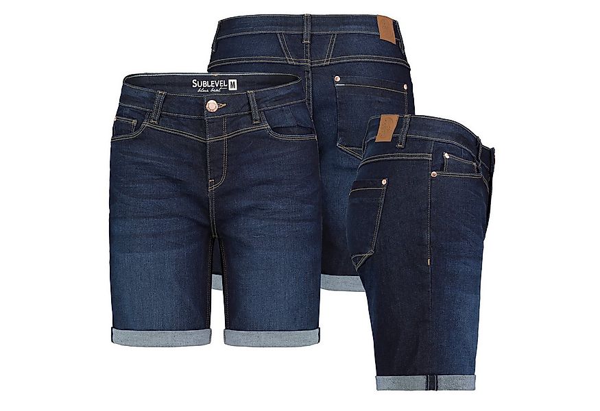 SUBLEVEL Bermudas Damen Jeans Shorts Bermuda Kurze Hose Shorts Short Denim günstig online kaufen