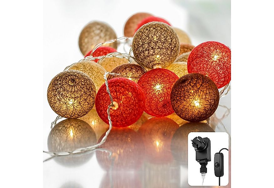 COZY HOME LED-Lichterkette Cotton Balls - Strombetrieben, 20 LED I 6m I War günstig online kaufen