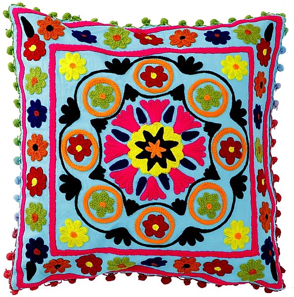 Guru-Shop Kissenbezüge Boho Kissenhülle, farbenfrohes besticktes.. günstig online kaufen