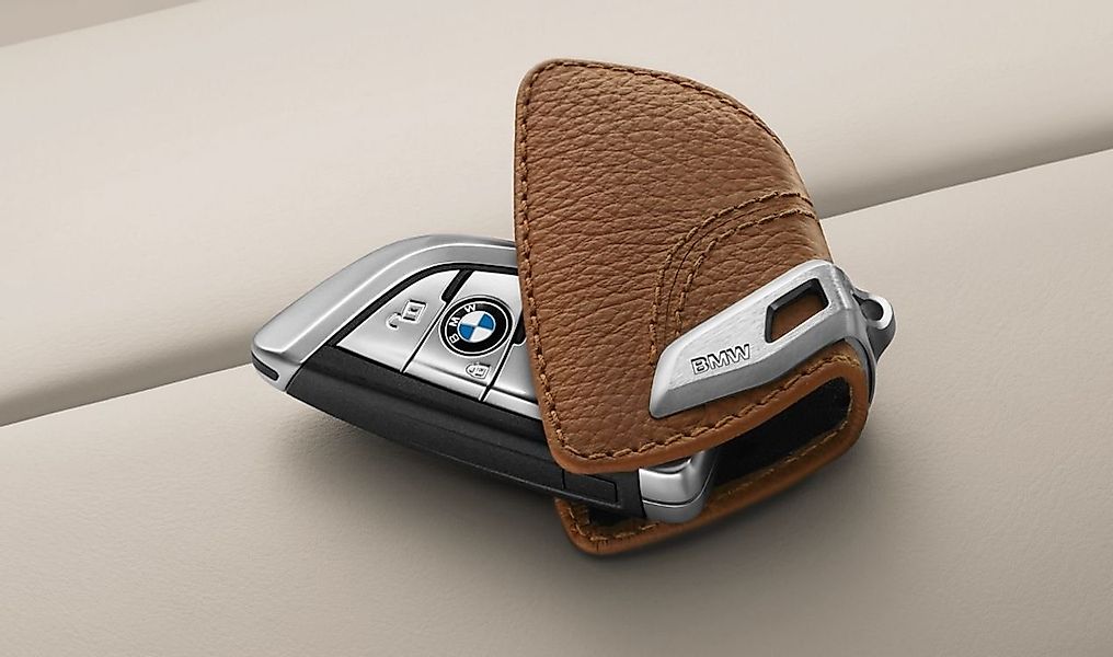 BMW Etui BMW Schlüsseletui mit Edelstahlspange SATTELBRAUN X5 2er X6 X1 günstig online kaufen