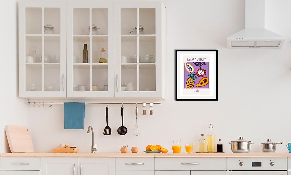 queence Bild »Exotic«, Obst-Obst Bilder-Essen-Lebensmittel-Kunst-Schriftzug günstig online kaufen