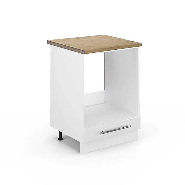 Vicco Herdumbauschrank Fame-Line Herdschrank Weiß Hochglanz/Weiß 60 cm AP E günstig online kaufen