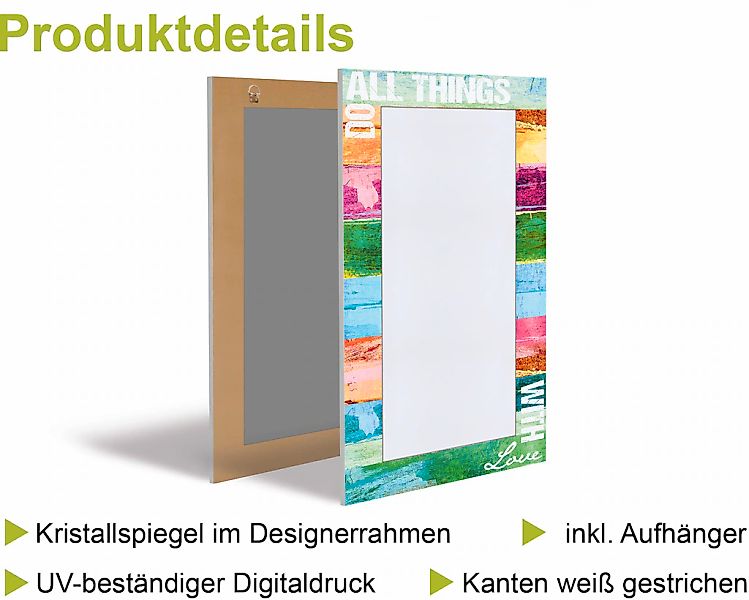 Artland Dekospiegel "Kreatives Element Rot", (1 St.), Wandspiegel, gerahmte günstig online kaufen