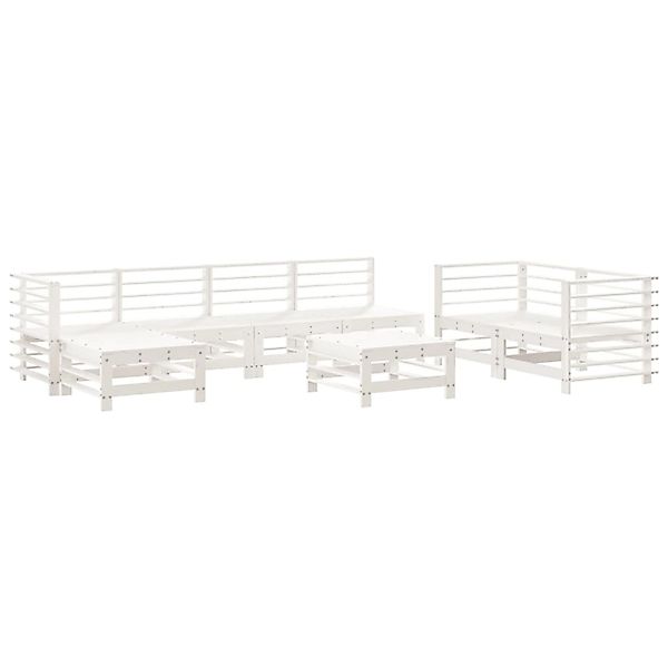 vidaXL 8-Tlg Garten-Lounge-Set Weiß Massivholz Kiefer 3186579 günstig online kaufen