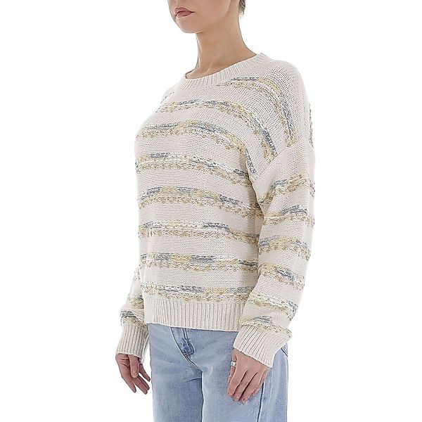 Ital-Design Strickpullover Damen Freizeit Glitzer Gestreift günstig online kaufen