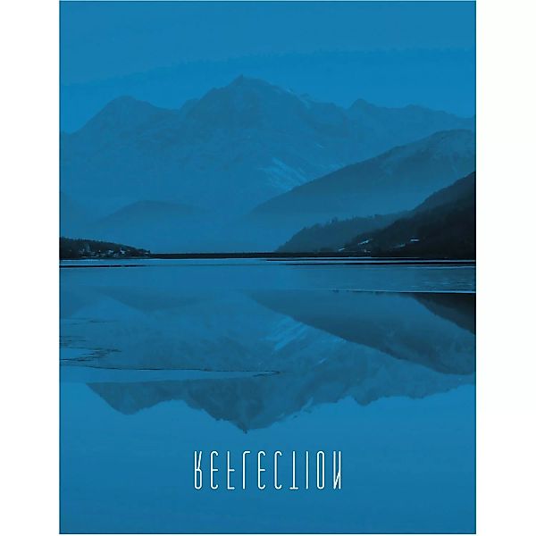 Komar Poster »Word Lake Reflection Blue«, Natur, (1 St.) günstig online kaufen