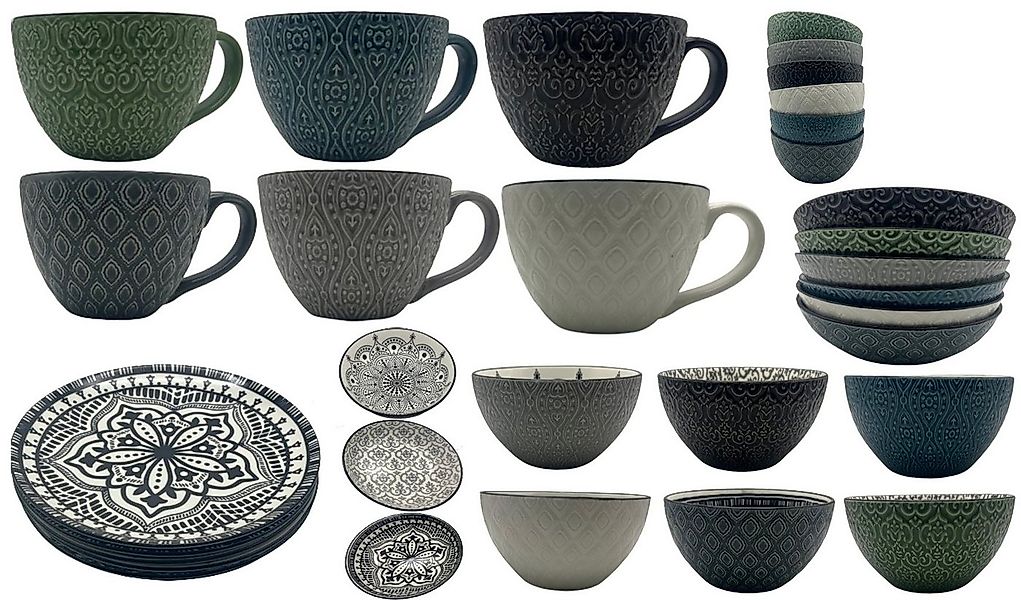 Riyashop Haushaltshobel 6er Set Suppentasse Geschirrserie INFINITY Keramik günstig online kaufen