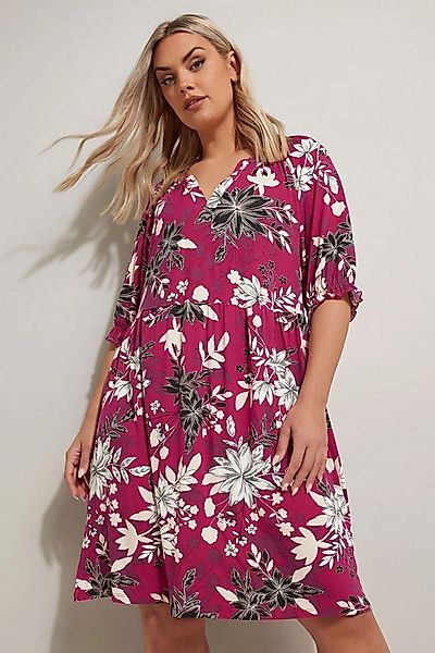 Stil Diva Minikleid Minikleid in Übergröße mit V-Ausschnitt, kurzen Ärmeln günstig online kaufen