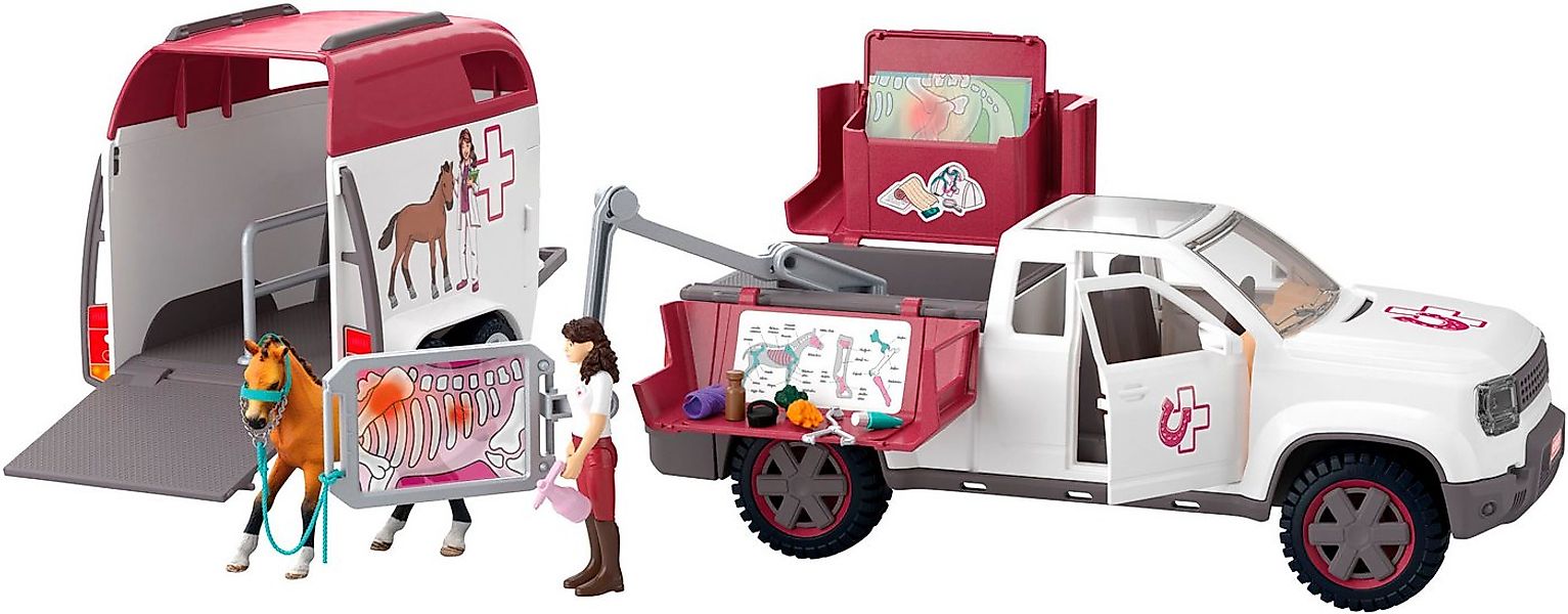 Schleich® Spielzeug-Auto HORSE CLUB, Mobile Tierärztin mit Anhänger (42704) günstig online kaufen