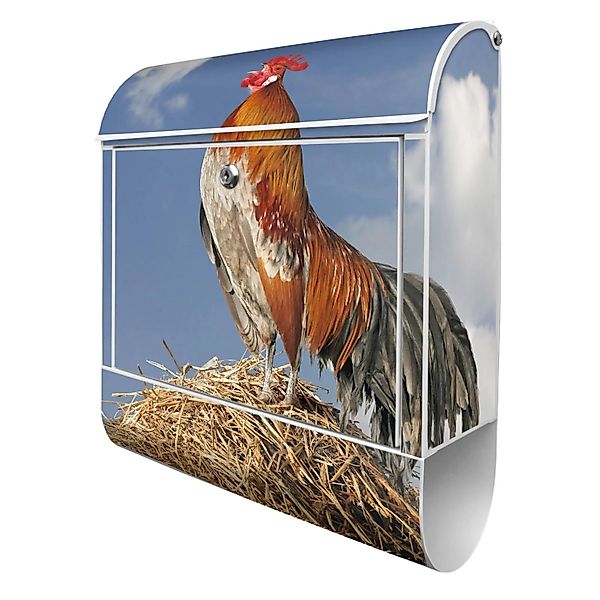 Banjado Design Briefkasten Weiß Pulverbeschichtet 39x47x14cm 2 Schlüssel Mi günstig online kaufen