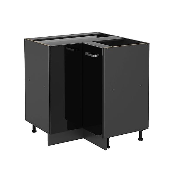 Vicco Eckunterschrank R-Line, Schwarz Hochglanz/Anthrazit, 75.6 cm ohne Arb günstig online kaufen