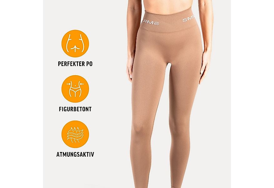 Smilodox Leggings Azura, Push Up Booy Fitnessleggings mit Schriftzug Sport günstig online kaufen