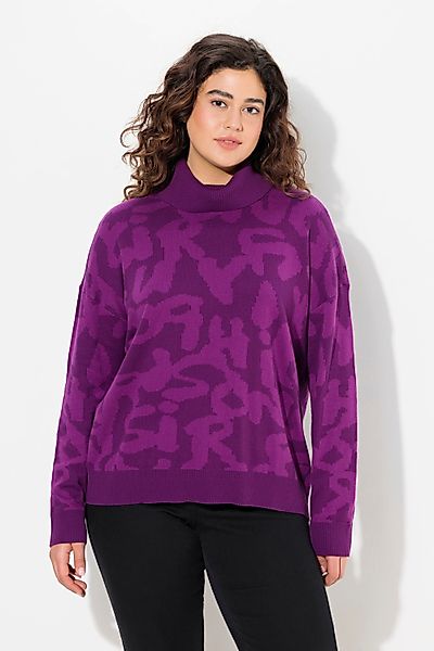 Ulla Popken Longpullover Pullover Buchstaben gerippter günstig online kaufen