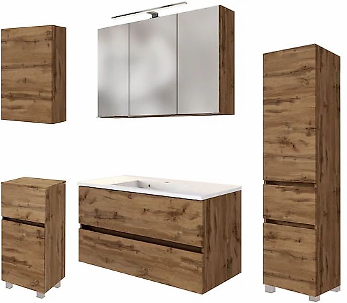 welltime Badmöbel-Set »Welltime Möbel Baabe Waschtisch-Set 3tlg. oder 5tlg. günstig online kaufen