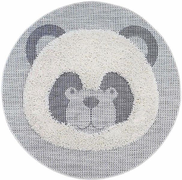 Primaflor-Ideen in Textil Kinderteppich "NAVAJO - Panda" rund 35 mm Höhe Ho günstig online kaufen