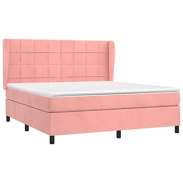 vidaXL Boxspringbett mit Matratze Rosa 180x200 cm Samt 3129230 günstig online kaufen