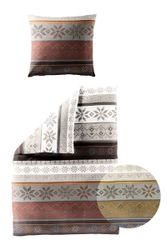 JACK Bettwäsche 135x200cm Strickmuster Braun Gelb günstig online kaufen