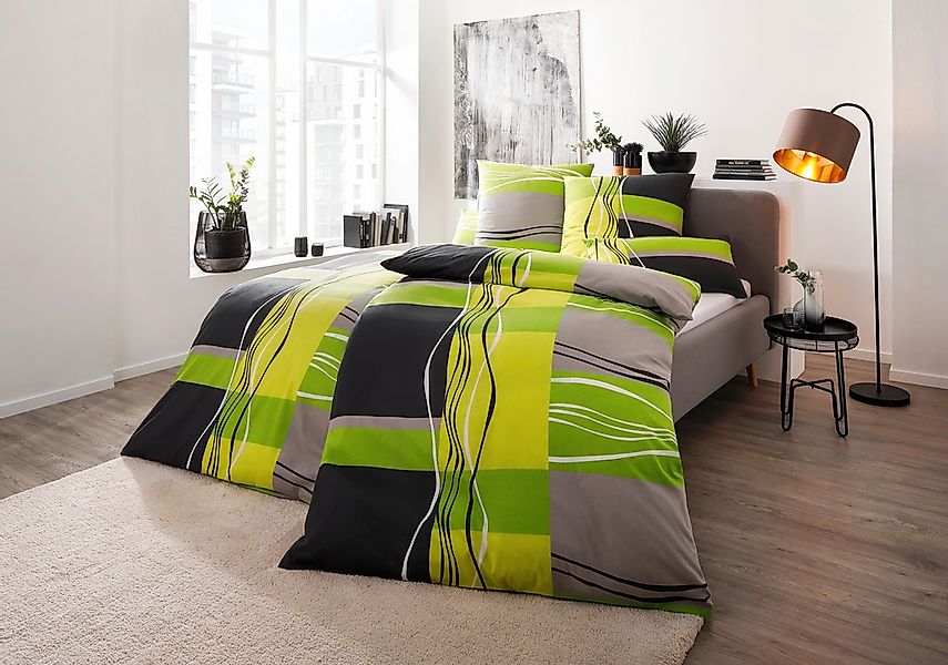 my home Bettwäsche "Kelian" 2 Stk. tlg. in verschiedenen Qualitäten, gemust günstig online kaufen