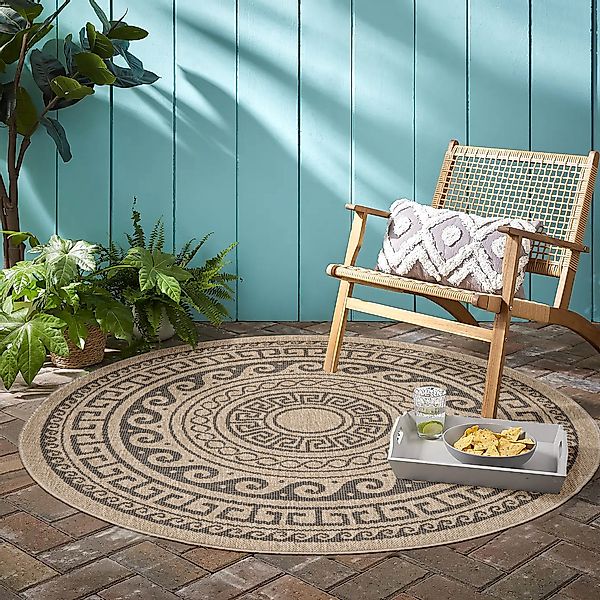 Ayyildiz Teppiche Outdoorteppich »COMILLA 0887«, rund, 5 mm Höhe, Pflegelei günstig online kaufen