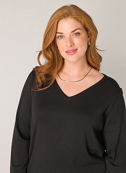 Base Level Curvy V-Ausschnitt-Pullover Anine Pullover günstig online kaufen