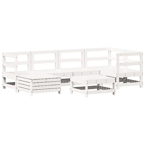 vidaXL 7-Tlg Garten-Sofagarnitur Weiß Massivholz Kiefer 3250909 günstig online kaufen
