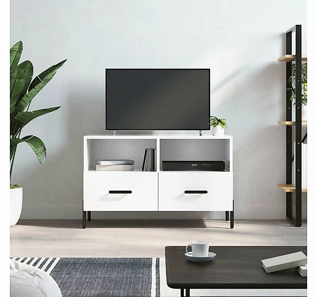 furnicato TV-Schrank Hochglanz-Weiß 80x36x50 cm Holzwerkstoff günstig online kaufen