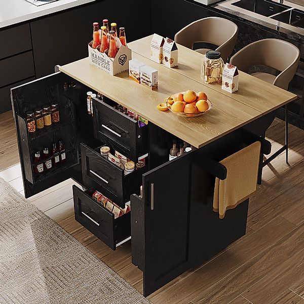 OKWISH Küchenwagen Multifunktionale Kücheninsel,Buffetschrank,Küchewagen, ( günstig online kaufen