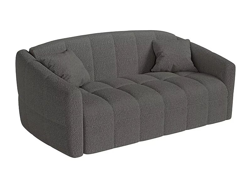 Sofa 3-Sitzer mit Schlaffunktion - Bouclé-Stoff - Anthrazit - Liegefläche 1 günstig online kaufen