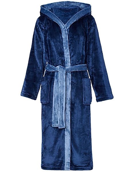 Bellivalini Bademantel Damen Bademantel lang mit Kapuze und Gürtel BLV50-16 günstig online kaufen