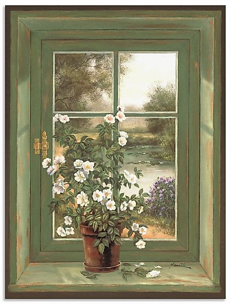Artland Wandbild "Wildrosen am Fenster" Arrangements 1 Stk. tlg. als Alubil günstig online kaufen