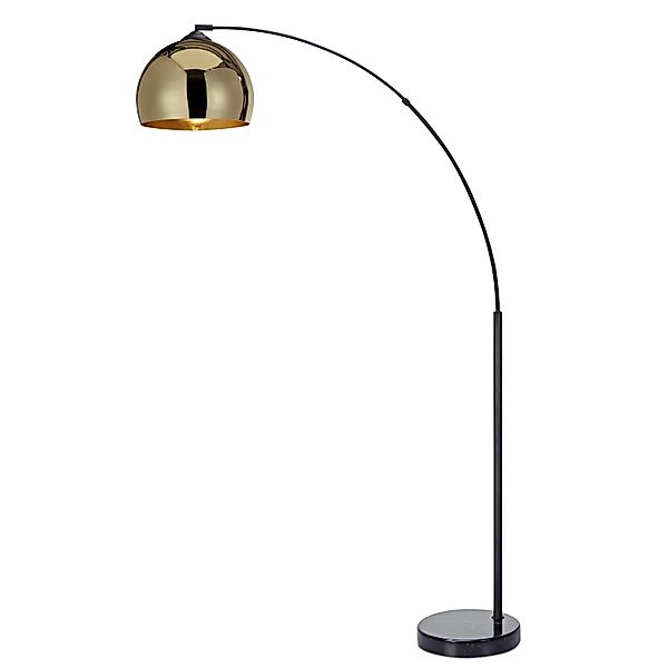 Teamson Home Arquer Bogenlampe Gold Schwarz für Wohnzimmer günstig online kaufen