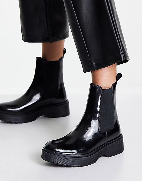 Levi's – Chelsea-Boots aus Leder mit dicker Sohle in Schwarz günstig online kaufen