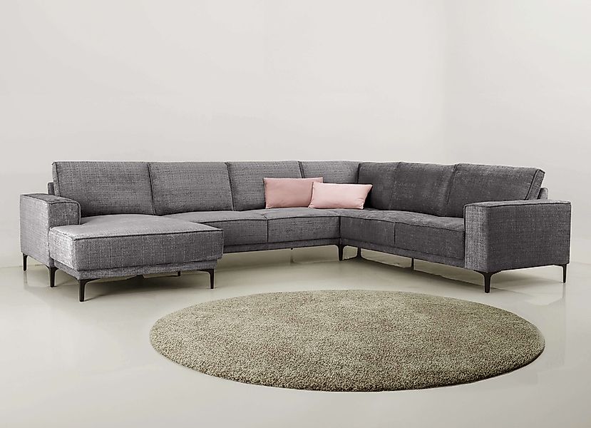 Places of Style Wohnlandschaft "XXL Sofa Oland, Struktur, Flachgewebe, Luxu günstig online kaufen